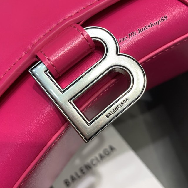 Balenciaga專櫃新款mini號手提肩背女包原單沙漏包 巴黎世家平紋玫紅色沙漏包 fyj1411